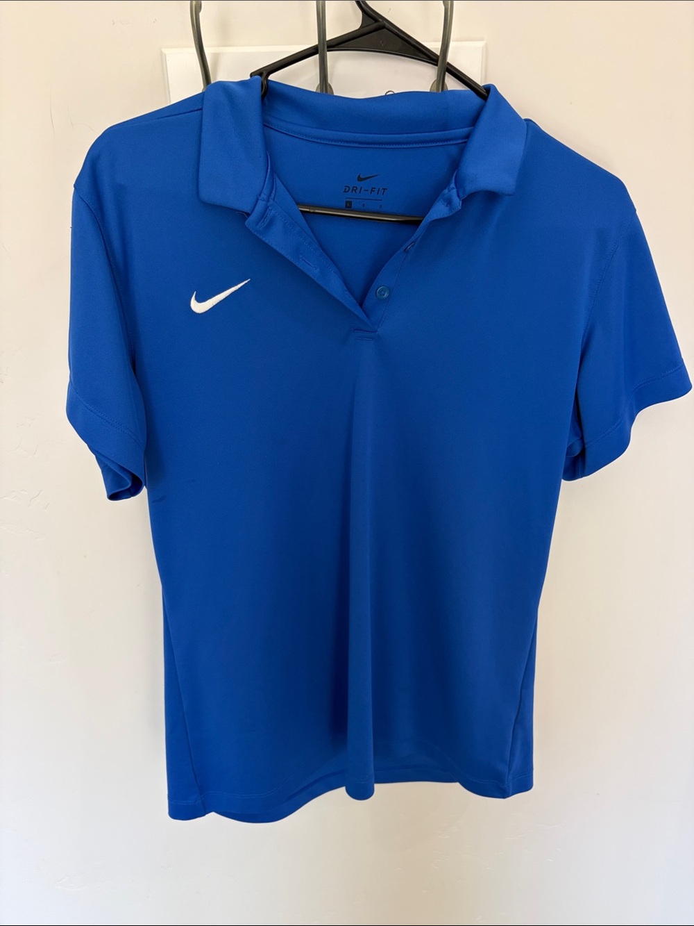 Nike Women’s  Blue Dri-FIT Polo with White Swoosh